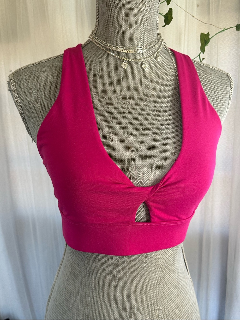 Fabletics Hot Pink Twist-Front Crop Top